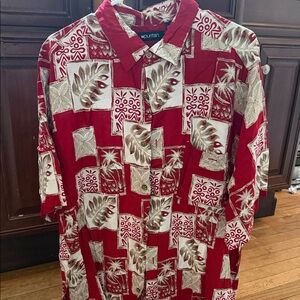 Puritan Red and Cream Casual Button Down Shirt